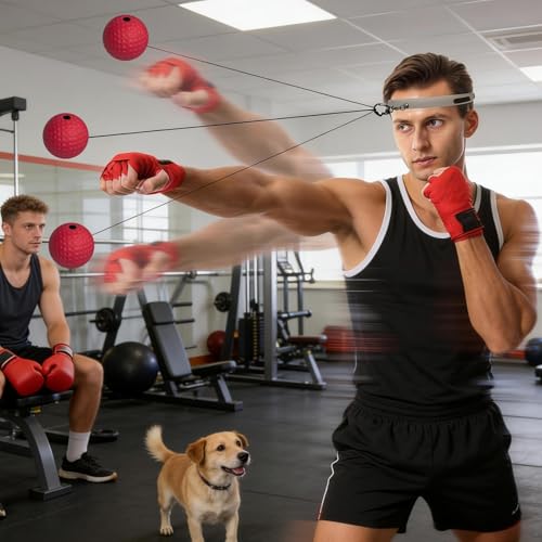 Boxing Reflex Ball Punching Speed Reaction - color: red hard ball