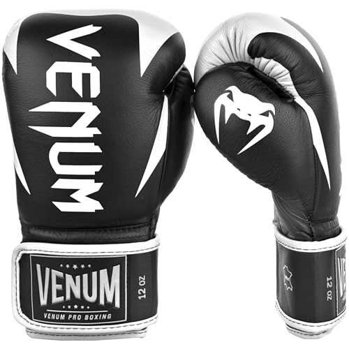 Venum Hammer Pro Boxing Gloves - color: Black/White, size: 10oz, style: Hook and Loop