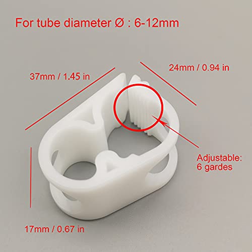 10PCS Plastic Tubing Clamps 6 Grades Adjustable Hose Flow Control Tube Clip Shut Off Laboratory Pinch Valve Syphon Pipe Holder for Brewing Beer Wine Making - size: for tube OD 1/4''-1/2'' (6-12mm)