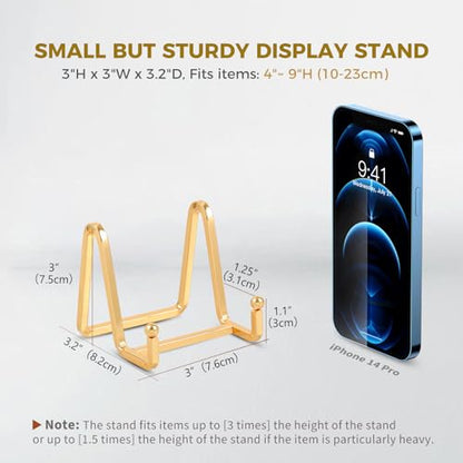 Plate Holder Easel Display Stand - Metal Plate Stands for Display - Tabletop Picture Stand - Gold Iron Easels for Display Pictures | Photo Frames | Book | Decorative Plates | Plaque - size: 3 inch-2