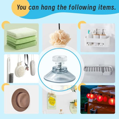 12 Pack 30mm/1.18'' Clear PVC Suction Cup Mounts with M4 Screw for Bathroom, Window, Car Shade (12pcs)