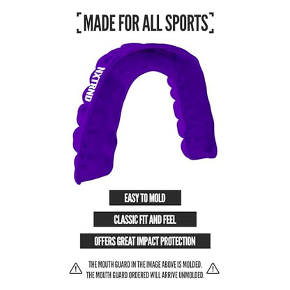 2 Pack Nxtrnd Classic Mouthguard, Custom Fit Sports Mouthpiece for Football, Boxing, MMA, Basketball, Hockey, Lacrosse, Youth & Adult (Purple) - color: Purple