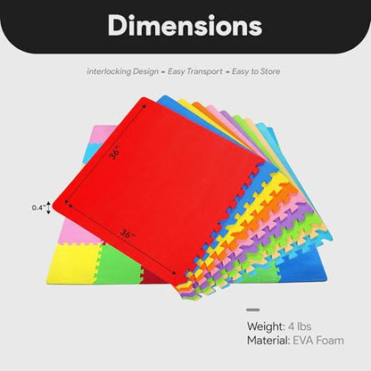 BalanceFrom Play Tile Mat 0.4 Inch Thick, EVA Interlocking Foam Floor