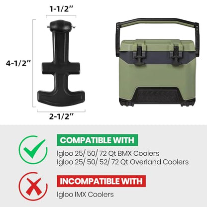 Upgraded Cooler Latches & Drain Plug Kit - Durable Rubber, Compatible with Yeti Roadie, Tundra, Tank, and RTIC - style: T-handle Latches
