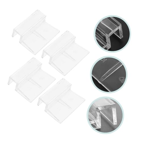 Happyyami 4pcs Acrylic Fish Tank Cover Support Bracket for Aquariums Sturdy and Practical Aquarium Accessory for Lid Holders