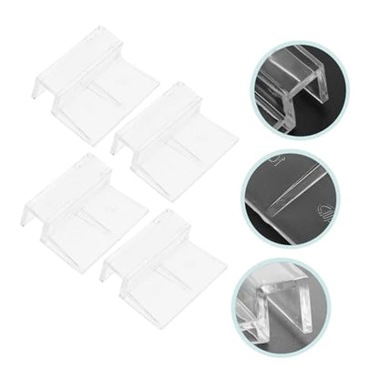 Happyyami 4pcs Acrylic Fish Tank Cover Support Bracket for Aquariums Sturdy and Practical Aquarium Accessory for Lid Holders
