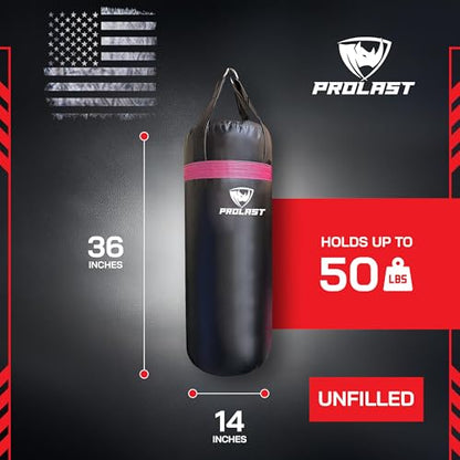 Punching Bag for Experienced and Beginners, Boxing, MMA, Martial Arts, Muay Thai Training Equipment, Hanging, 3ft, 50 lbs, Rhino Logo - color: Pink, size: Unfilled