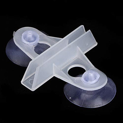 40PCS PVC Aquarium Fish Tank Divider Clips, Separator Brackets with 2 Suction Cups for Breeding and Preventing Fish Fighting, White Black (White)