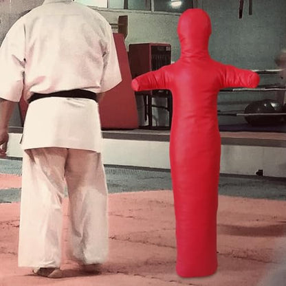Unfilled Practice Dummy for Karate Sanda, 150cm (59 inch) Grappling Dummy Cover, PU Material, Versatile Boxing MMA Training Equipment