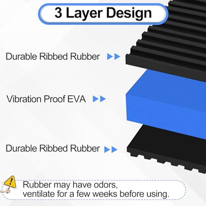 4 Pack Anti Vibration Pads for Washing Machine 2"x2"x7/8", Sound Isolation Vibrating Pad Ribbed Rubber Damping Mat EVA Center for Air Compressors, Conditioner, Treadmill, HVAC Washer Dryer