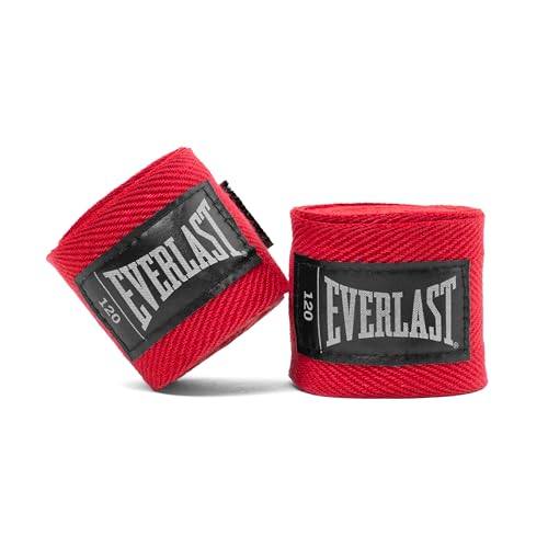 Everlast Core Handwraps 120in – Boxing Hand Wraps for Gloves, Wrist & Knuckle Support - color: Red, size: 120 Inch