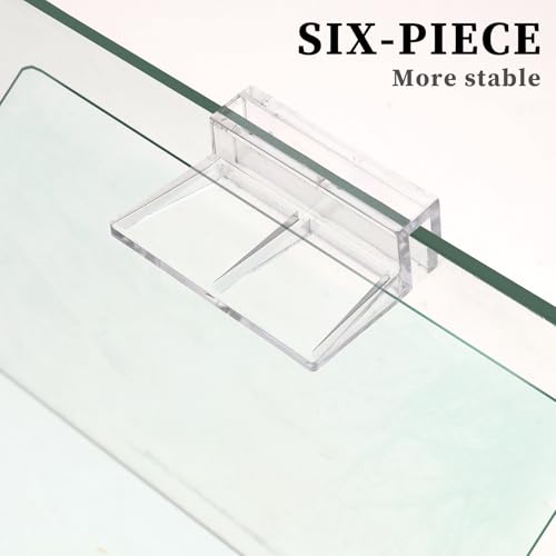 Sliverdew 6 PCS Aquarium Lid Clips, 10 mm Clear Acrylic Fish Tank Lid Holder Aquarium Hoods Support Clamps for Rimless Fish Tank Glass Top - for Thickness 10mm - size: for 10mm thickness