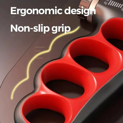 Auto-Count Grip Strengthener, 5-100KG Adjustable Resistance, Red Forearm Trainer for Strength Building with Display