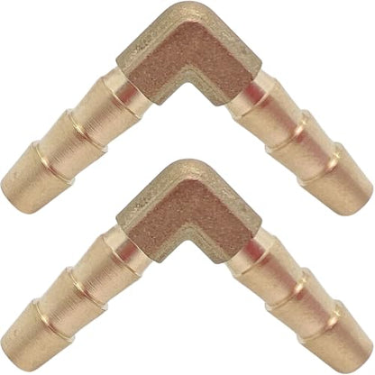 2PCS Brass 3/16" x 3/16" Hose Barb Fitting Barbed 90 Degree Elbow Connector L Right Angle Barbed Fitting by CX WONDERLAND - size: 3/16" Hose Barb