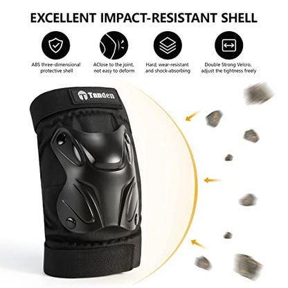 Tanden Skating Protective Gear Knee and Elbow Pads Wrist Guards for Roller Skating Skateboarding, Skate Pads Adult Knee Pads - color: Black, size: Youth (9-15 years)