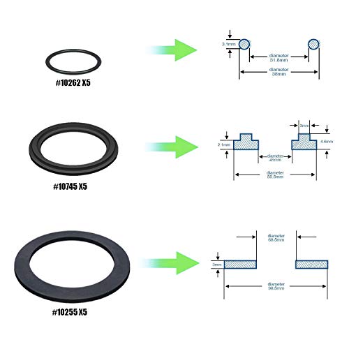 25076RP O-Ring Kit Rubber Washers for Pool Plunger Valves, Strainer Washer and Ring Kit for 1-1/2in Fittings Replacement Gasket(15 pcs) - 10745, 10262 and 10255 - size: 25076RP