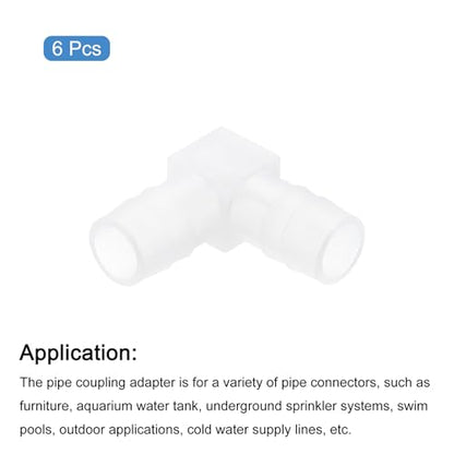 uxcell 3/8" 90 Degree Elbow Hose Barb, 6pcs L-Shaped Aquarium Air Valve Connector Tubing for Fish Tank Pond Air Line - size: 3/8 Inch