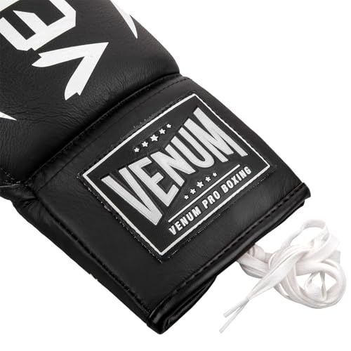 Venum Hammer Pro Boxing Gloves - color: Black/White, size: 12oz, style: Laces