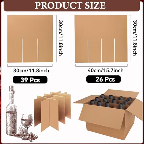 13 Sets Moving Box Glasses Divider Kits Cardboard dividers fit boxes about 16 x 12 x 12 inches for Kitchen Dish Packing Wine Glassware Cardboard Box Compartments Dividers (Box Not Included)