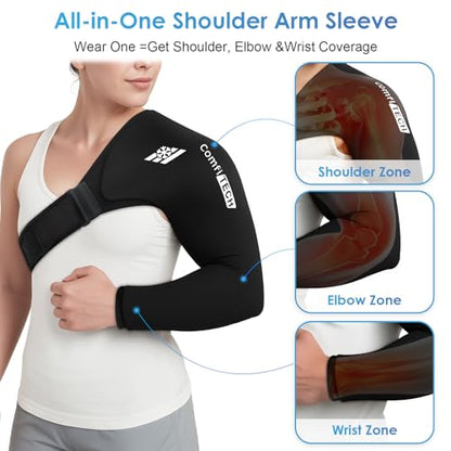 ComfiTECH Reusable Shoulder Arm Ice Pack Wrap for Pitcher & Recovery, M - size: Medium, style: Black