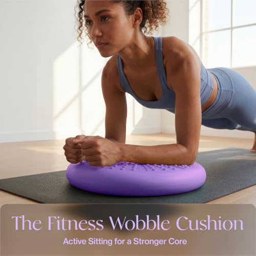 Tumaz Wobble Cushion Wiggle Seat Core Balance Disc with Pump - color: 08. Purple