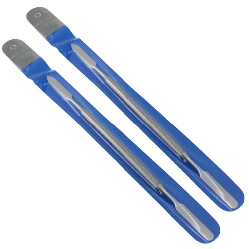 Silver Stainless Steel lab mini Double-Ended Spatula Double-Ended Spatula semi-Miniature Spatula Cone Arrow end18cm/7.08inch Flat end for Mixing Cement and Carving 2pcs
