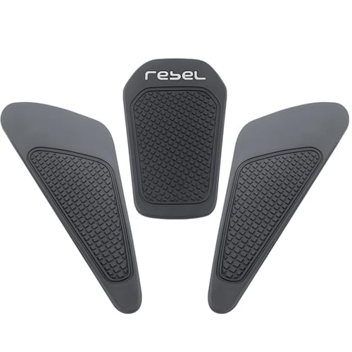 Fuel Gas Tank Pad Protector Stickers Decal Set Compatible with Rebel CMX250/CMX300/CMX500/CMX1100 2019 2020 2021 2022 2023- Anti-Slip Protective Kit, Black | 3-Piece