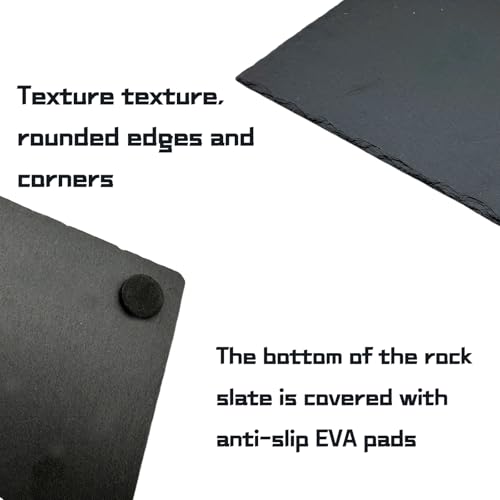 Reptile Basking Platform Tortoise Rock Plate 9.8’’x4.7’’ Feeding Food Bowl Slate Dish Turtle Bathing Resting Terrace for Lizard Bearded Dragon Chameleon Gecko Snake Frog Newt - size: 9.8x4.7inch-rectangle(1pcs)