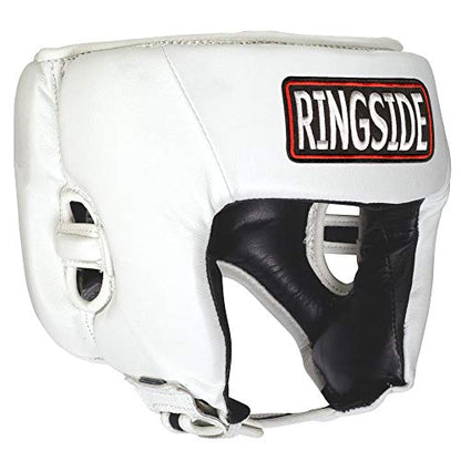 Ringside Competition-Like Boxing Headgear Without Cheeks - color: White, size: Medium