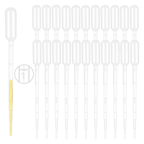 25 Pack 1ML Plastic Droppers – Disposable Pipettes for Essential Oils, Labs & DIY | Leakproof, Accurate Scale, Strong Suction | Science, Art, Healthcare