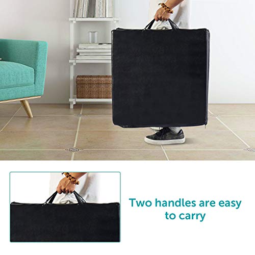 Folding Gymnastics Gym Mat Tumbling Mat Exercise Mat with Carrying Handles - color: 3 pannels black