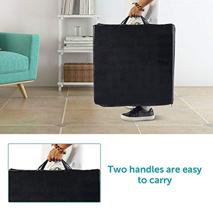 Folding Gymnastics Gym Mat Tumbling Mat Exercise Mat with Carrying Handles - color: 3 pannels black
