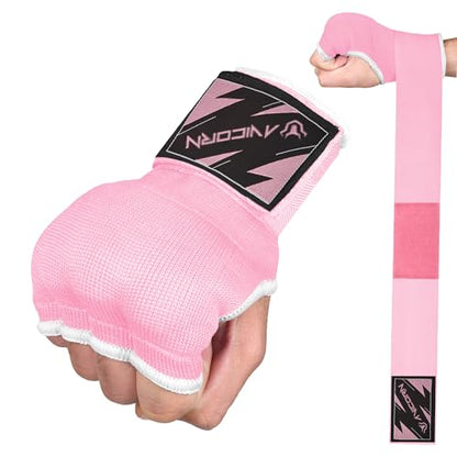 Kids Boxing Handwraps Kids Fist Protector Inner Gel Gloves Quick Wraps for Punching Great for MMA Training - color: Pink