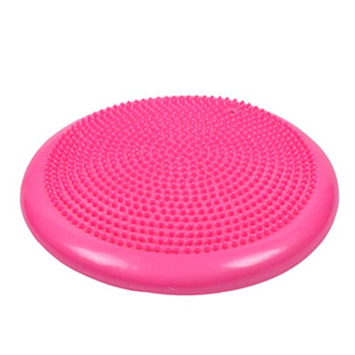 Haofy Inflatable Yoga Mat, PVC Balance Exercise Disc with Soft Flexible Material, for Fatigue Reduction and Health Improvement, 330mm x 330mm x 10mm - color: Pink