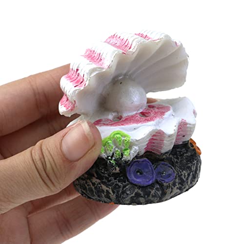 Aquarium Volcano with Air Stone Bubbler Volcano Ornament Fish Tank Bubble Maker Aquarium Air Bubbling Airstones - color: Shell & Pearl