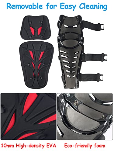 RIDBIKER Motorcycle Knee Shin Guards, Bendable MTB Knee Pads - color: Red, size: Large