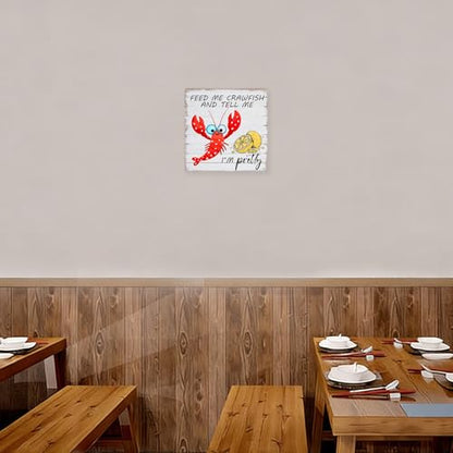 Seafood Party Decorations Shrimp Boil Party Supplies Funny Quotes Gifts To Crawfish Lovers 8×8 Inches Metal Sign - color: Pretty