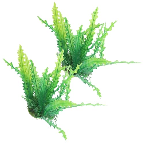 ORFOFE 2Pcs Aquarium Fish Tank Plants Fake Grass Decoration for Desktop Fish Tanks for Home Office Wedding Decor and Enhances Aquarium Aesthetics