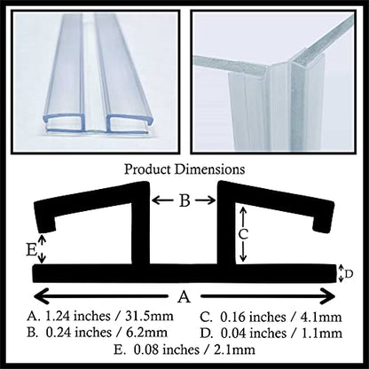 DistinctAndUnique Clear PVC Hinge Piano Style for 3/16" (4.5mm) or 1/8" (3mm) Material, 60 Inch, 1 Piece No Screw or Glue Plastic Aquarium Lid Hinges for Plexiglass Panels, Golf Cart Windshield Hinge
