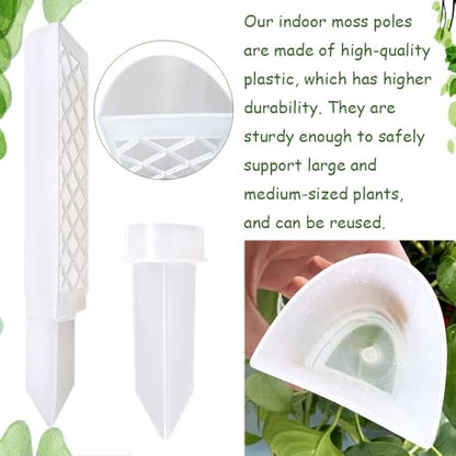 MIIIM 3 Pcs Self-Watering Moss Poles, D Shape Moss Pole Kit for Climbing Plants Indoor, Semi Transparent Monstera Plant Support, 39 Inches in Total Length - color: 3 pcs semi-transparent