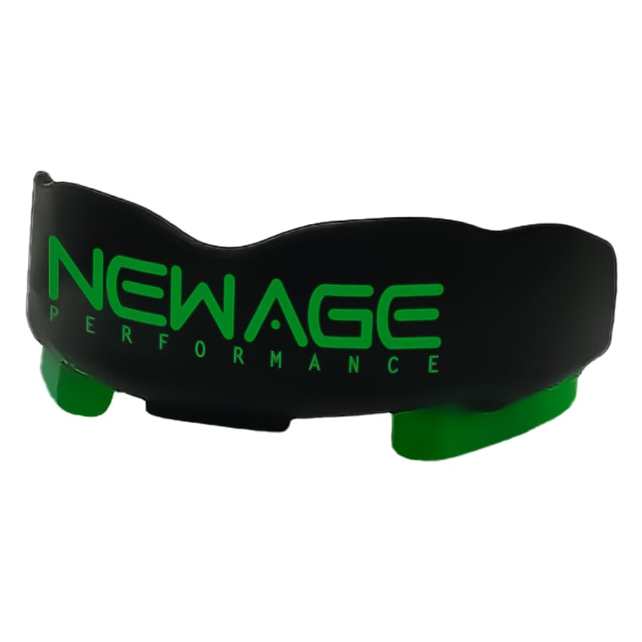 New Age Performance Low Profile Sports Mouthguard, Boost Strength & Balance - color: Black/Green
