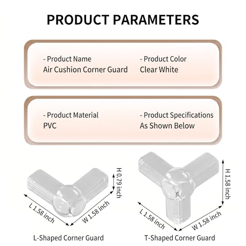 Corner Protectors, Transparent Silicone, Soft Anti-Collision Safety Guards for Table and Cabinet Edges, Large Airbag Design, T-Shape，12 Pieces