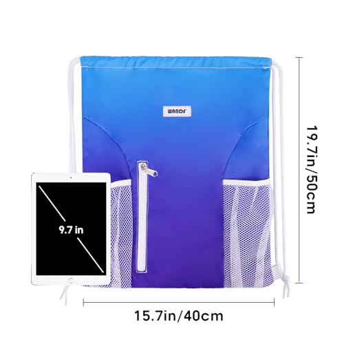 WANDF Drawstring Backpack, Gym Sackpack for Sports - color: Blue