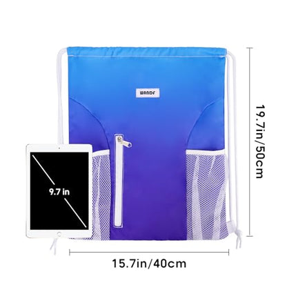 WANDF Drawstring Backpack, Gym Sackpack for Sports - color: Blue