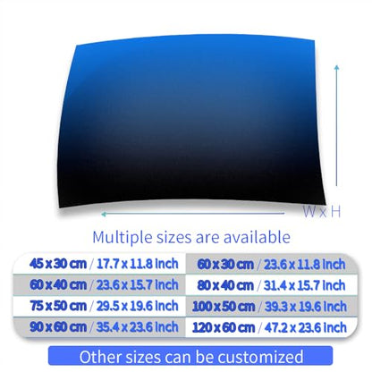 Blue Black Gradient Aquarium Background Stickers - Fish Tank Reptile Terrarium Decor 90 x 60 cm / (35.4 x 23.6 inches)