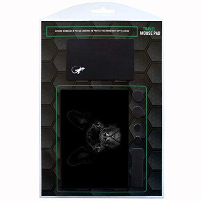 Mouse Pad Adhesive Bottom - Sticks to Any Surface - Portable - Webcam Covers and Screen Cleaner Included (Dog Fog) - color: DOG FOG