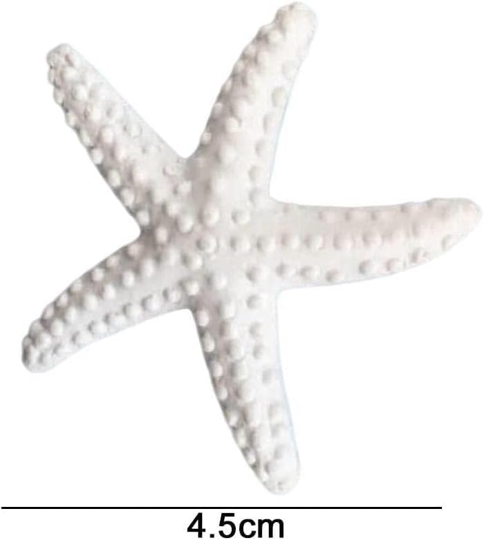 1Pc White Resin Ocean Beach Starfish Natural Seashell Starfish Ornaments for Wedding Decor Beach Theme Party Home DIY Craft Fish Tank Holiday Decoration, Vase Filler, Home and Kitchen