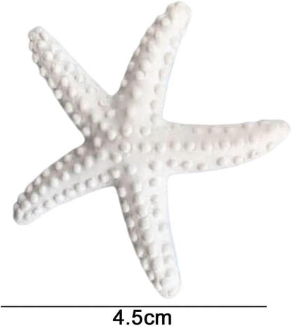 1Pc White Resin Ocean Beach Starfish Natural Seashell Starfish Ornaments for Wedding Decor Beach Theme Party Home DIY Craft Fish Tank Holiday Decoration, Vase Filler, Home and Kitchen