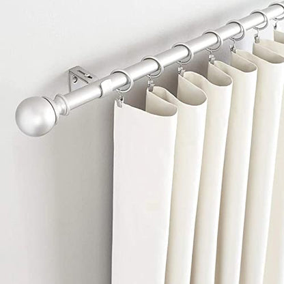 Curtain Rod Brackets for Adjustable, 2 Pack Premium Rod Bracket for Walls, Curtain Rod Holder, Drapery Rod Holders Hardware Window Curtain Rod Support Hanger for 1 Inch Rod (Silver)
