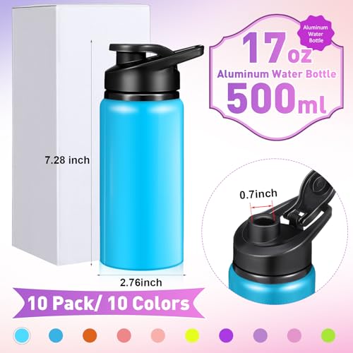 Mimorou Aluminum Water Bottles Bulk 17oz - color: Macaron Color